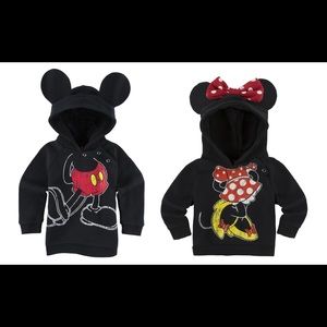 Disney park authentic couple men large & woman XXL black pullover hoodies
